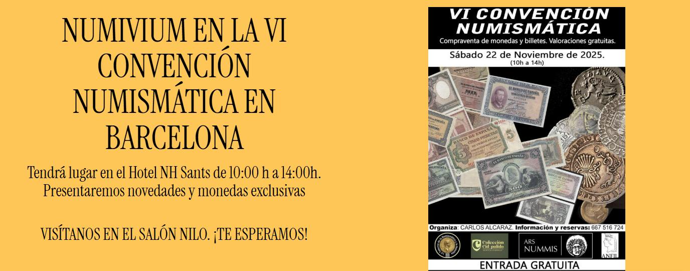 Cartel de la VI Convención Numismática de Barcelona