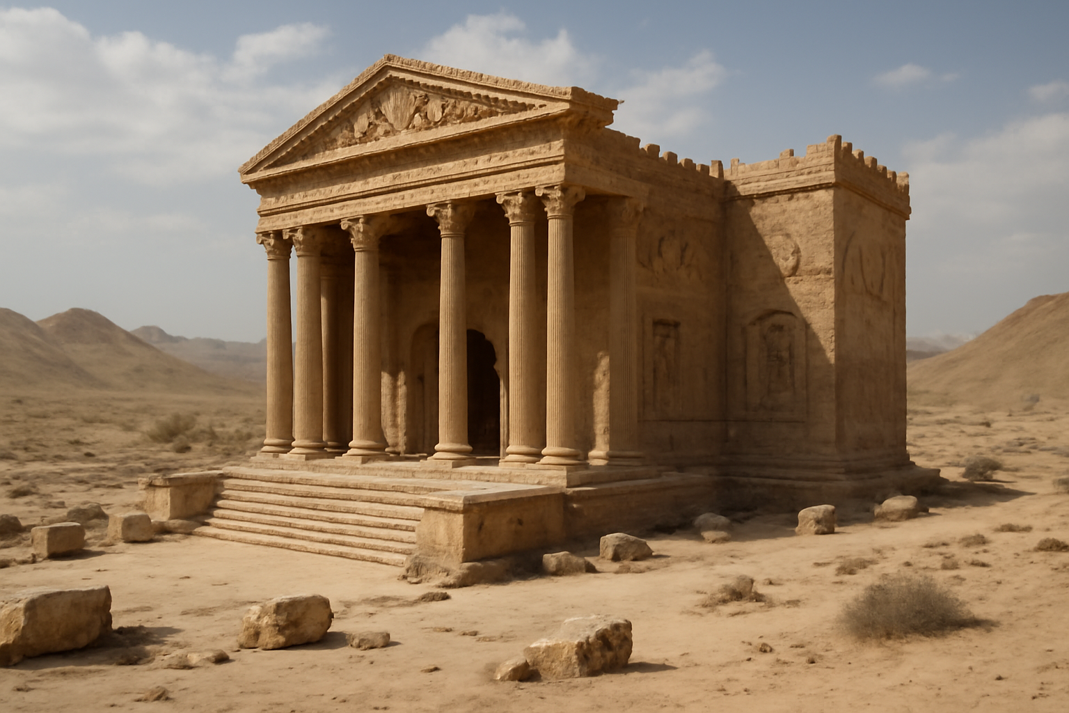 Templo del Imperio Parto, arquitectura persa antigua
