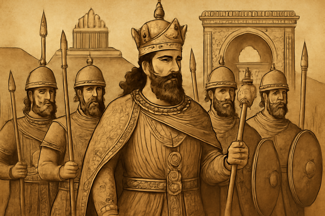 Rey del Imperio Persa Sasánida con vestimenta real