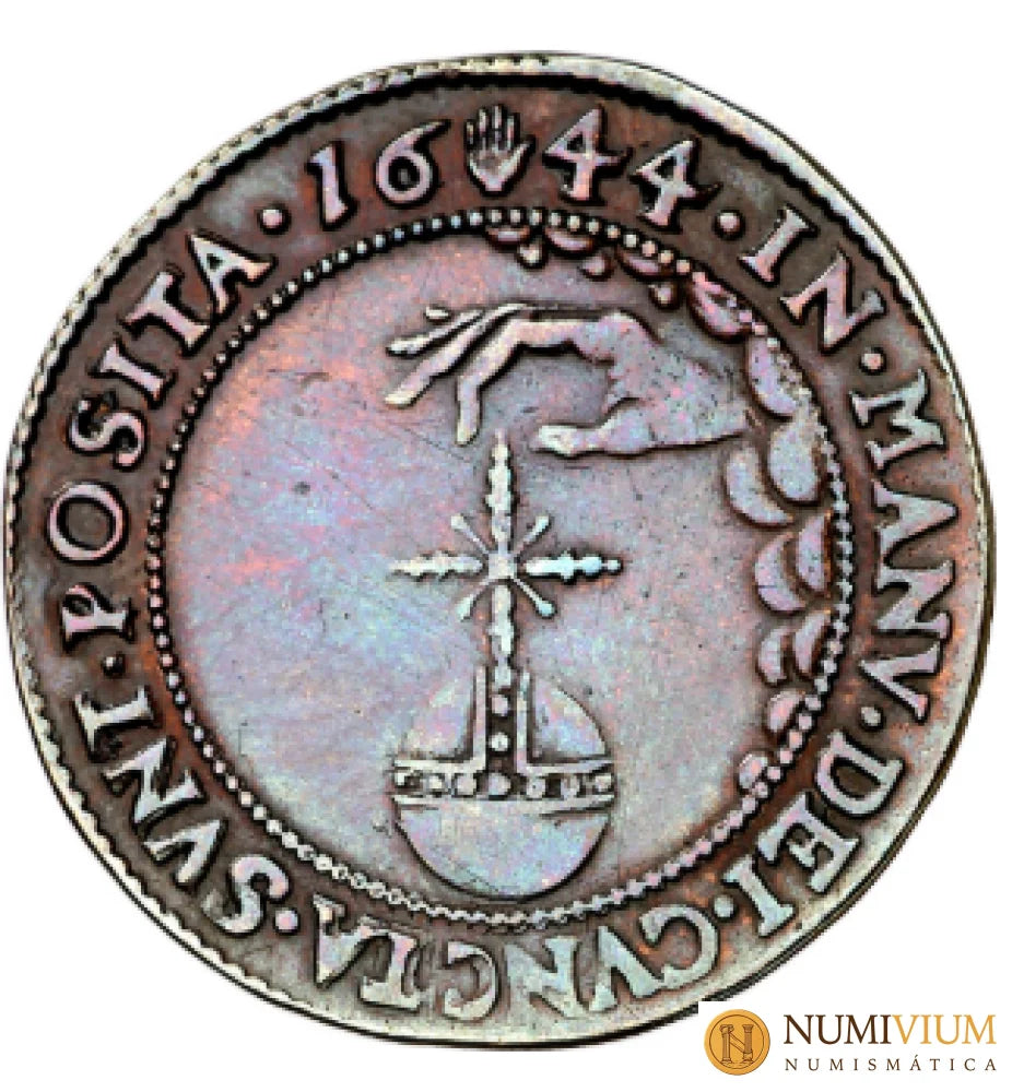 1644. Felipe IV. Amberes. Oficina Imperial de Finanzas. Confianza en Dios. Jetón. Jetón