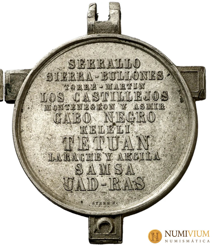 1860. Isabel II. Campaña de África. Medalla de distinción. Escasa. Tetuán.