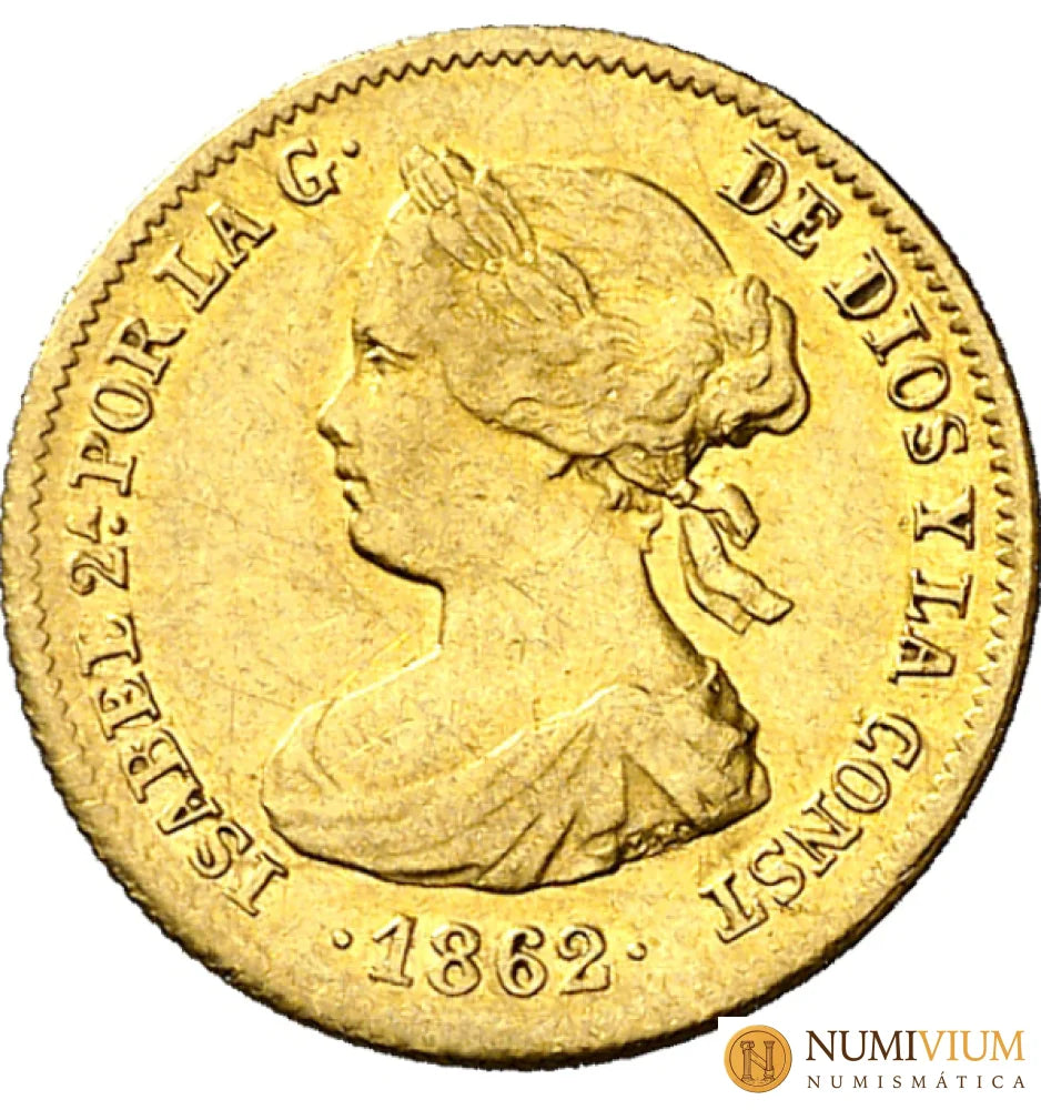1862/1. I1862/1. Isabel II. Madrid. 20 reales. RARA
