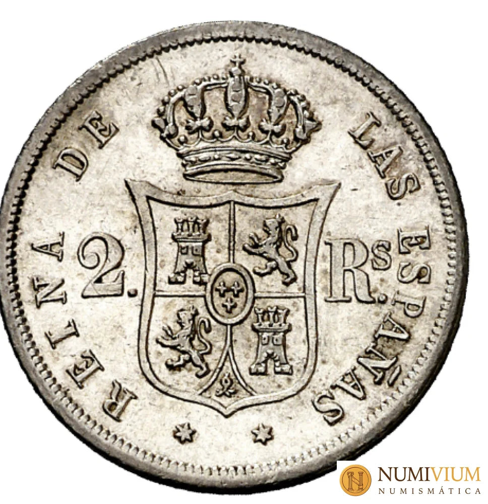 1862. Isabel II. Madrid. 2 reales. Pátina. Ex-colección Flemming 2 Reales