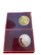 FNMT. SET OF 2 COMMEMORATIVE MEDALS OF THE BICENTENARY OF CHARLES III, MINTED BY THE FNMT. 1988