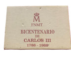 FNMT. SET OF 2 COMMEMORATIVE MEDALS OF THE BICENTENARY OF CHARLES III, MINTED BY THE FNMT. 1988