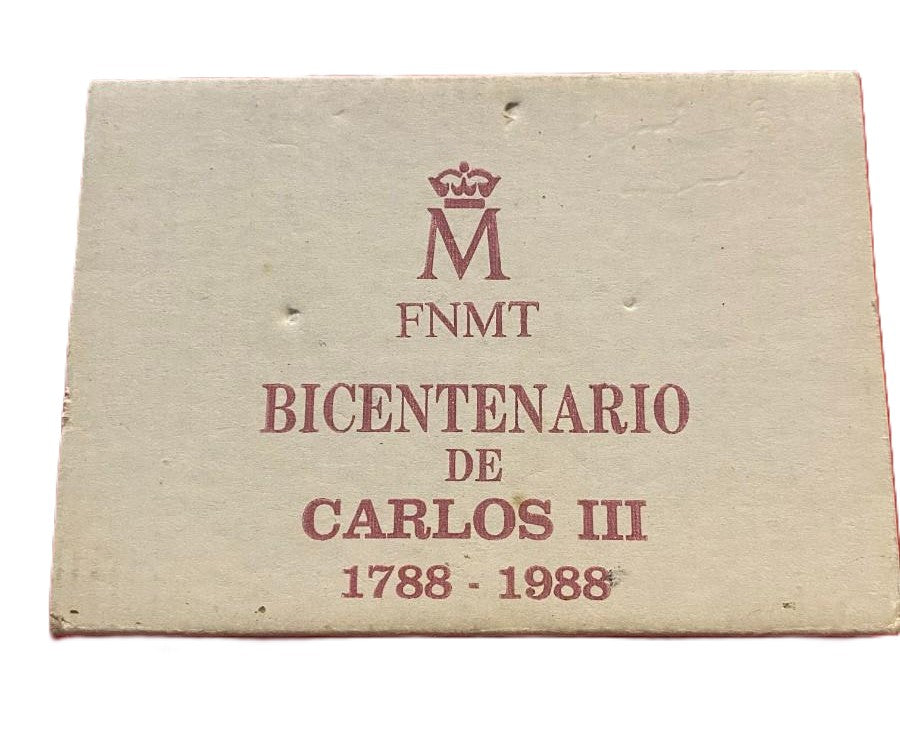 FNMT. SET OF 2 COMMEMORATIVE MEDALS OF THE BICENTENARY OF CHARLES III, MINTED BY THE FNMT. 1988
