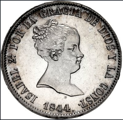 Isabel II (1833-1868). 1 real. Madrid 1845. MBC+