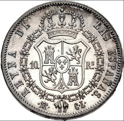 Isabel II (1833-1868). 1 real. Madrid 1845. MBC+