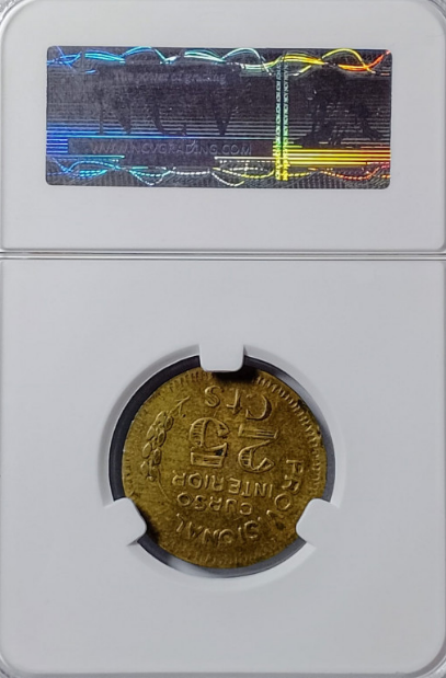 Lora del Río (Sevilla). Bando nacional. 25 céntimos. Muy rara. Bella. Encapsulada.