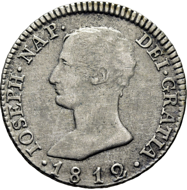 JOSÉ NAPOLEÓN. Sevilla. 4 reales. 1812. Posible sobrefecha sobre 1