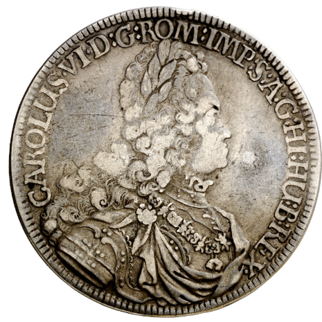 CARLOS III ARCHIDUQUE. 1721.  Hall. 1 taler. Escasa. MBC-/MBC.