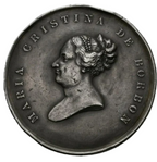 ISABEL II (1833-1868). Regreso de María Cristina de Borbón. 1844. Prueba. MBC+. Muy rara