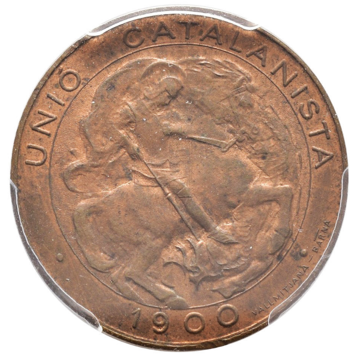 UNIÓN CATALANISTA. Módulo 5 céntimos. 1900 Barcelona. Encapsulada. MS64RB