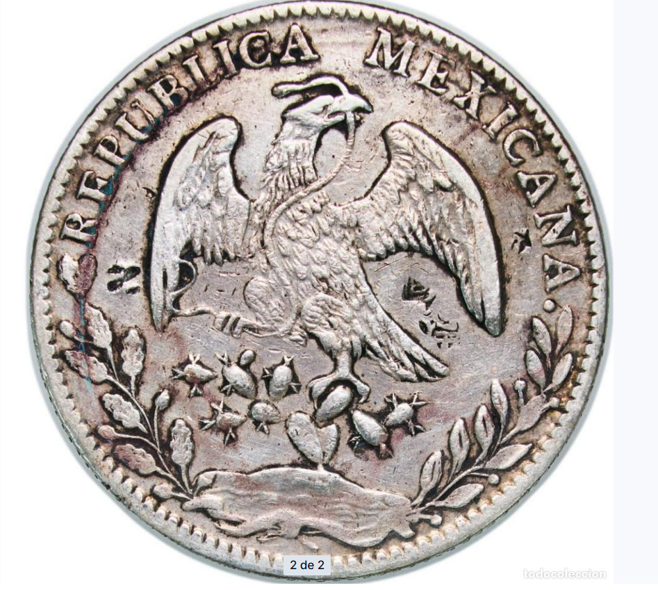 México: 8 Reales de plata de 1880. Ceca de Culiacán.