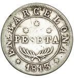 Jose Napoleón · 1 Peseta · 1813 · Barcelona. Variante