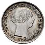 Isabel II (1833-1868). 1 real. Sevilla. 1854(Cal-323). Ligero tono. EBC-/ MBC+