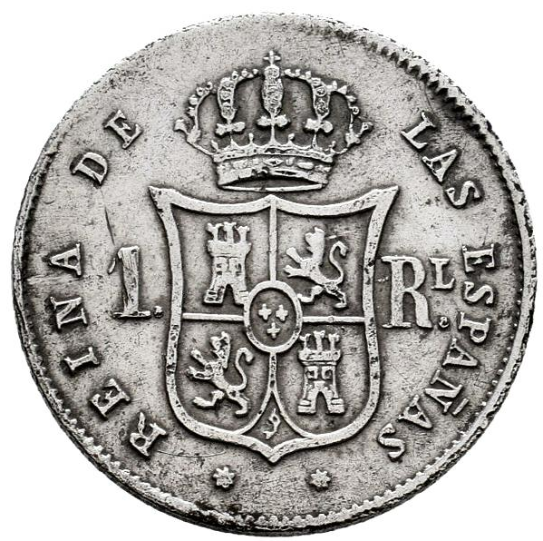 Isabel II (1833-1868). 1 real. Sevilla 1855. (Cal-325). MBC