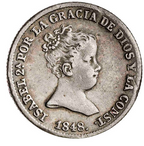 Isabel II. 1 Real. Madrid. 1848. MBC. Bonito Tono
