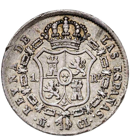 Isabel II. 1 Real. Madrid. 1848. MBC. Bonito Tono