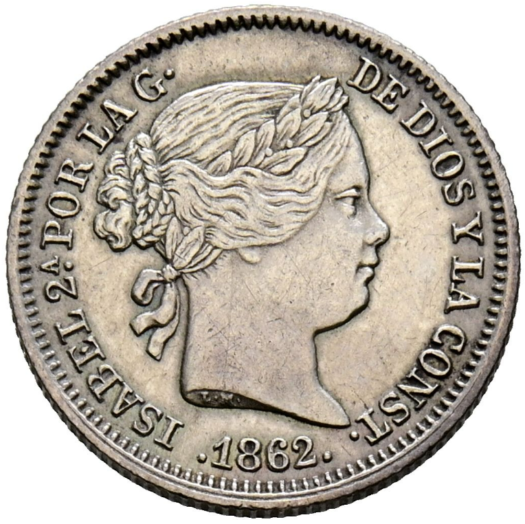 ISABEL II (1833-1868). 1 Real. Madrid. 1862. EBC-.