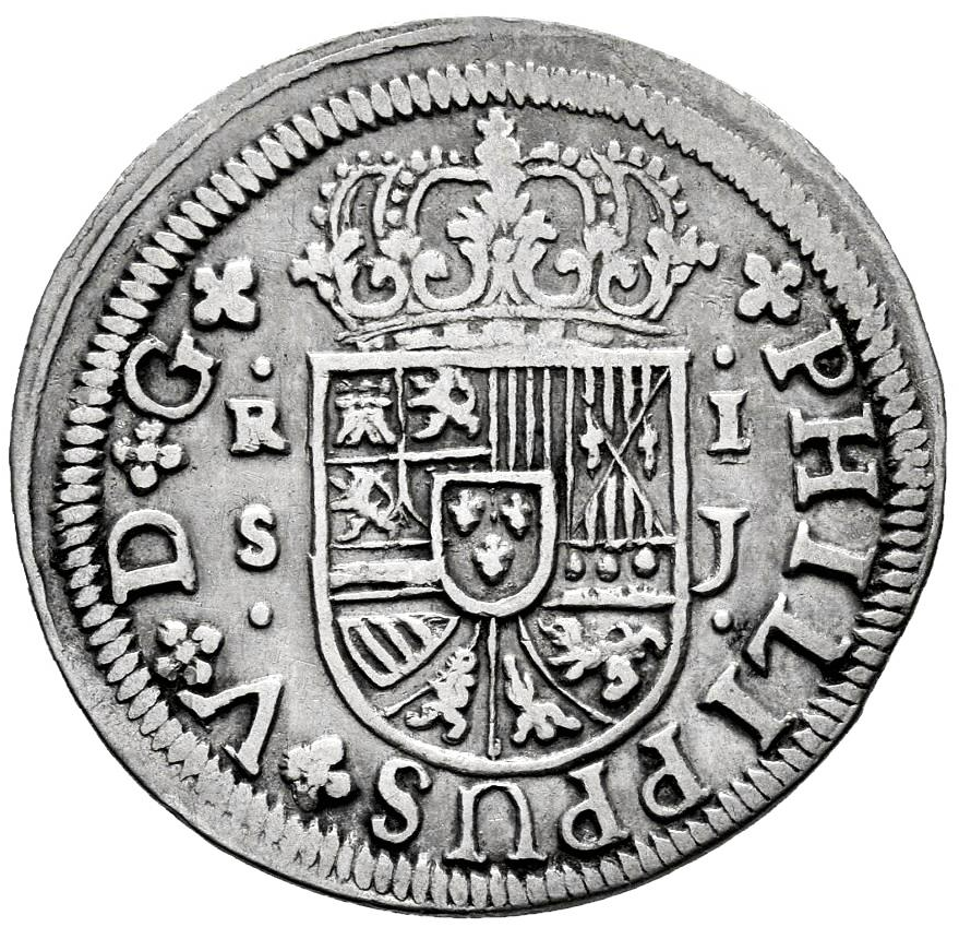 Felipe V (1700-1746). 1 real. 1720. Sevilla. J. Fecha Rarísima. MBC+/MBC