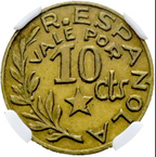 Consejo Municipal de Menorca (Baleares): 10 Céntimos. MS-65. Excelente calidad