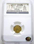 Consejo Municipal de Menorca (Baleares): 10 Céntimos. MS-65. Excelente calidad