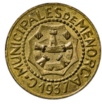 Consejos Municipales de Menorca (Baleares). 25 céntimos. EBC-. Certificada