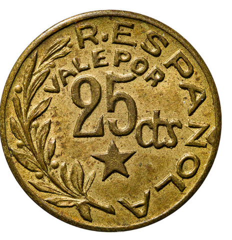 Consejos Municipales de Menorca (Baleares). 25 céntimos. EBC-. Certificada