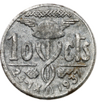 Ayuntamiento de Olot. 10 Céntimos. Escasa. MBC+. Buen ejemplar