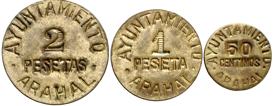 Ayuntamiento de Arahal. Serie completa. Raras. EBC/EBC+. Encapsuladas.