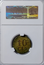 Ayuntamiento de Puebla de Cazalla (Sevilla). 10 céntimos. Bando nacional. Muy rara. Encapsulada