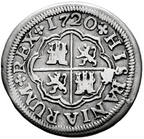 Felipe V (1700-1746). 1 real. 1720. Sevilla. J. Fecha Rarísima. MBC+/MBC