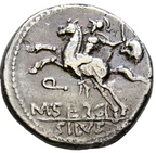 GENS SERGIA Denario. 116-115 a.C. Norte de Italia