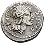 GENS SERGIA Denario. 116-115 a.C. Norte de Italia