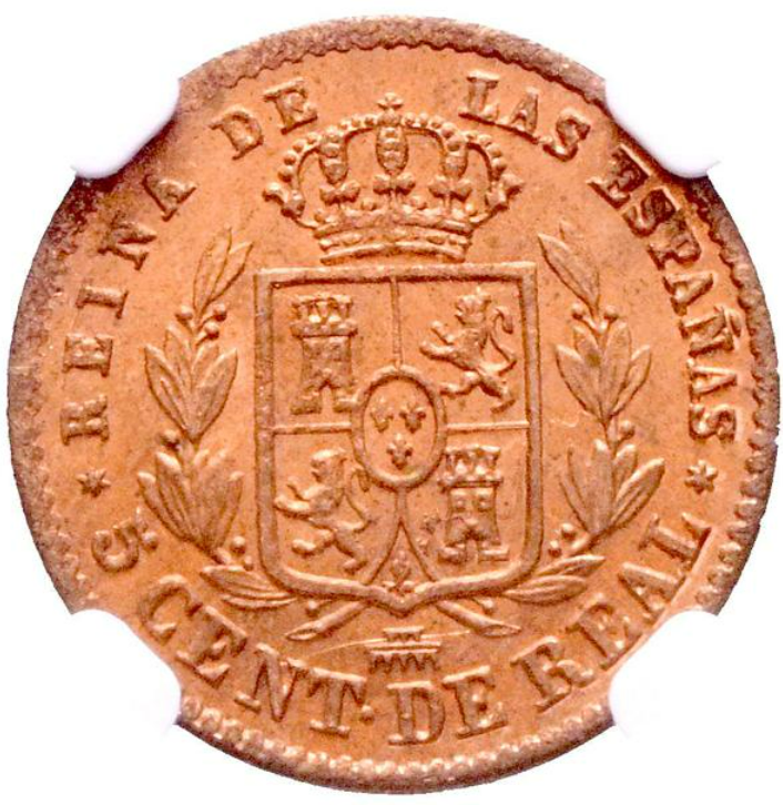 Isabel II. Segovia 1856. 5 Céntimos de real. SC. Escasa así.