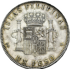 Alfonso XIII (1886-1931). 1 peso. 1897. Manila. SGV. MBC+. Encapsulada XF-45. Bello ejemplar.