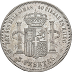AMADEO DE SABOYA. 5 pesetas. 1871*18-71. Buen ejemplar. EBC-
