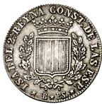 1837. Isabel II. Barcelona. 1 peseta. Bella, atractiva.