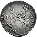 Felipe II (1556-1598). 1/2 escudo de Borgoña. 1568. Amberes. Escasa. MBC