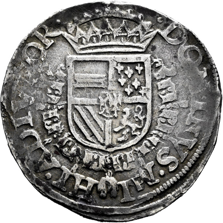 Felipe II (1556-1598). 1/2 escudo de Borgoña. 1568. Amberes. Escasa. MBC