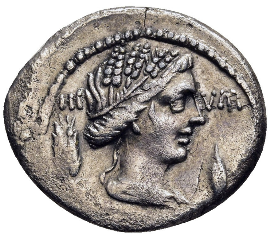 GENS FURIA: L. FURIUS CN.F. BROCCHUS. Denario (63 a.C.). Roma.