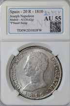 Jose Napoleón: 20 Reales 1810. Madrid. AU55, EBC+.