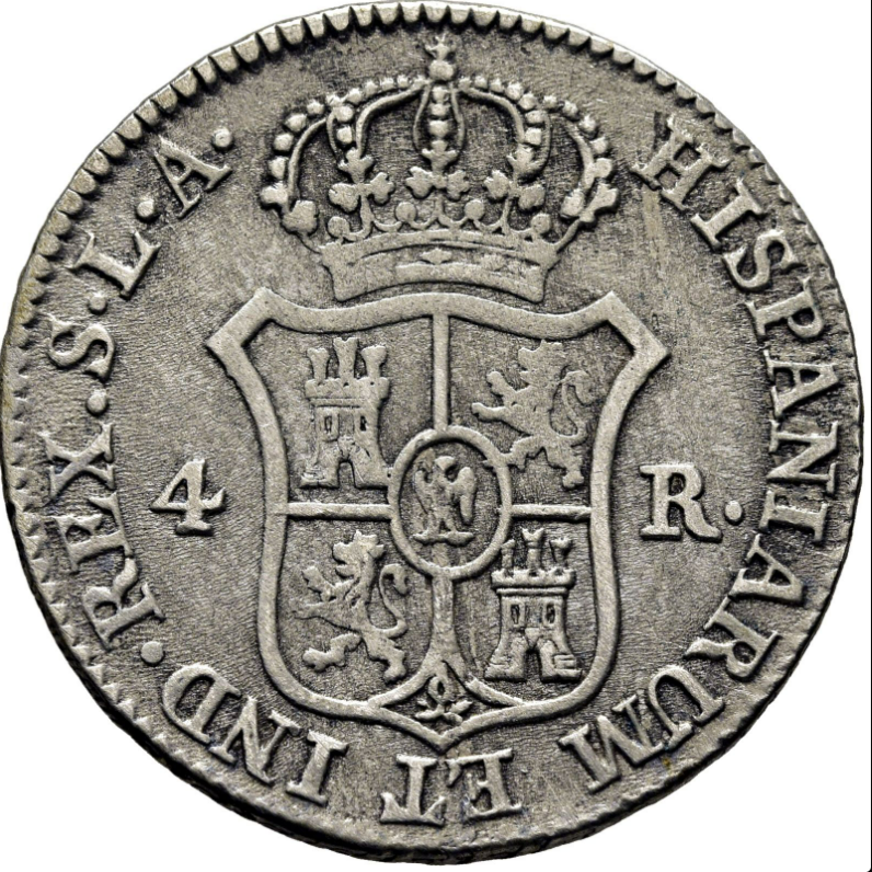 JOSÉ NAPOLEÓN. Sevilla. 4 reales. 1812. Posible sobrefecha sobre 1