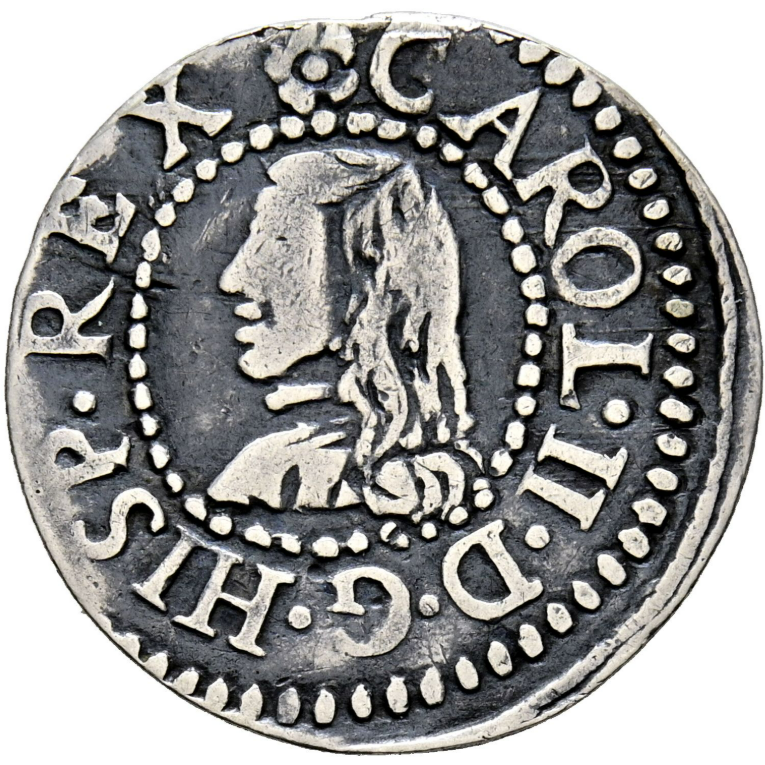 CARLOS II (1665-1700). 1 Croat. 1682. Barcelona.