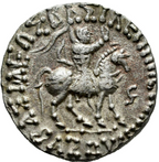 Indoescitas. AZES I. Tetradracma. 58-12 a.C. Ghandara Occidental.