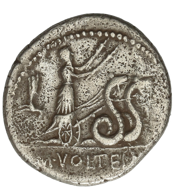 GENS VOLTEIA Denario. 78 a.C. M. Volteius. ESCASA MBC