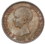 ALFONSO XIII. 50 Céntimos. 1892 (*9-2). P.G.-M. Pátina irisada y brillo original.