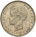 ALFONSO XIII. 50 Céntimos. 1900 (*0-0). S.M.-V.