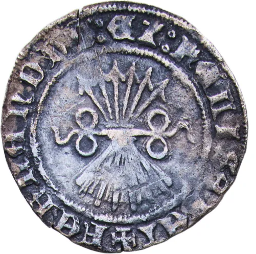 FERNANDO E ISABEL (1497–1504). ½ Real, ceca de Burgos. Very fine.